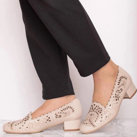 Ażurowe buty damskie włoska skóra Gino Fabiani - Produkt Polski