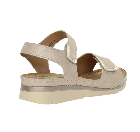 Sandały beżowe komfortowe na rzepy Jezzi