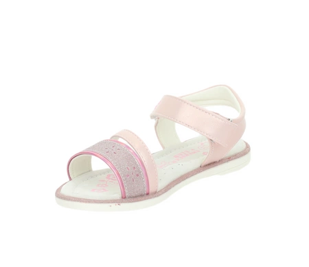 Różowe eleganckie sandały dla dziewczynki ze skórzaną wkładką American Club