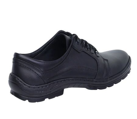Męskie półbuty czarne skórzane wytrzymałe Activ
