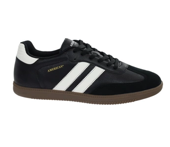 Trampki czarne męskie modne Hit sezonu tenisówki na kauczukowej podeszwie American Club