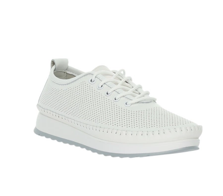 Wygodne, oddychające adidasy damskie skórzane buty białe VINCEZA