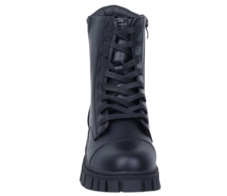 Czarne glany damskie ocieplane trapery zimowe buty American Club