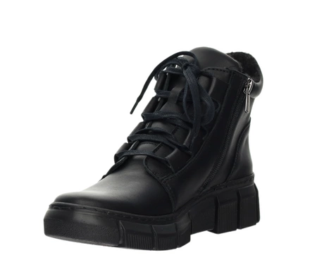 Komfortowe i eleganckie półbuty damskie zimowe skórzane Helios model 523