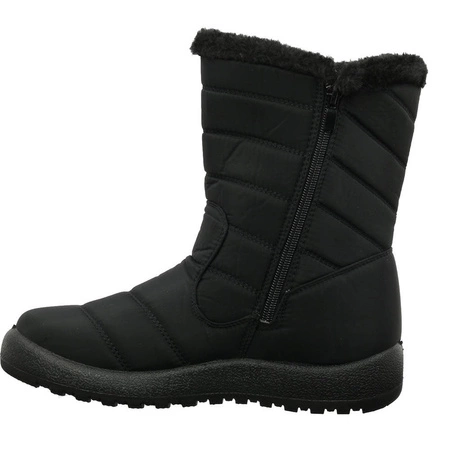 Czarne śniegowce damskie wysokie trzewiki Jezzi