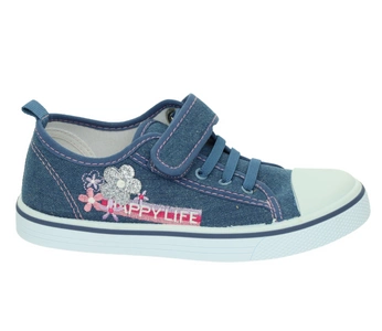 Trampki szkolne dla dziewczynki na rzepy i ze skórzaną wkładką American Club