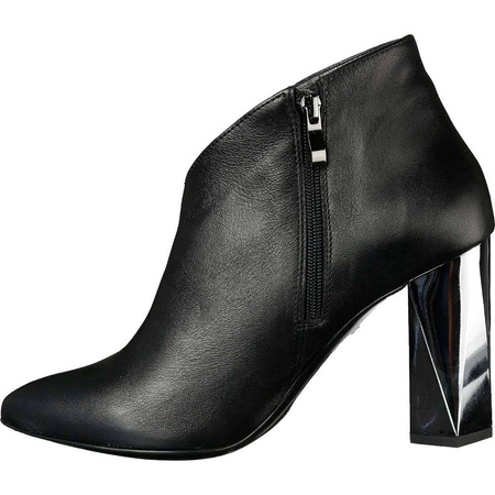 Czarne botki damskie na obcasie skórzane Massimo Lucchesi 2722