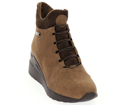 Brązowe buty damskie zimowe na koturnie Jezzi