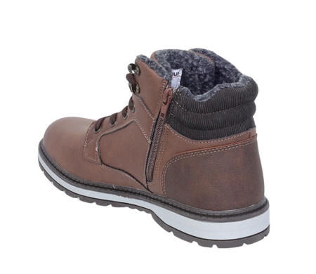 Brązowe buty zimowe męskie trzewiki ciepłe NEWS