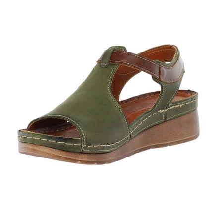 Skórzane sandały damskie płaskie na co dzień Polskie Gino Fabiani