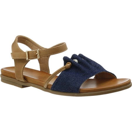 Sandały damskie dżinsowe płaskie Jezzi