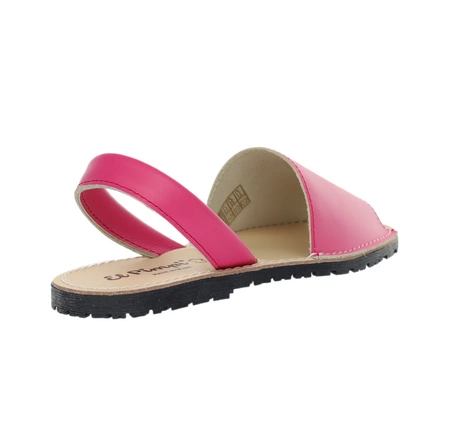 Skórzane różowe sandały płaskie El Pimpi - Made in Spain