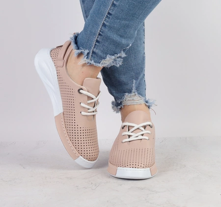 Ażurowe adidasy damskie ze skóry naturalnej eleganckie i komfortowe MODO