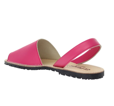 Skórzane różowe sandały płaskie El Pimpi - Made in Spain