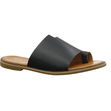 Czarne klapki japonki damskie eleganckie na co dzień Jezzi