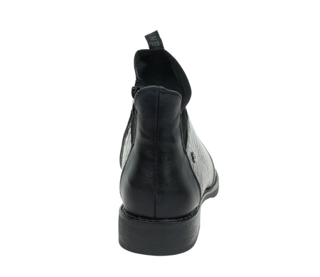 Czarne eleganckie półbuty jesienne damskie ocieplane lakierowana cholewka Jezzi