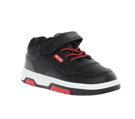 Czarne adidasy dziecięce z eko skóry zapinane na rzepy American Club