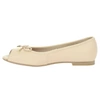 Beżowe baleriny damskie skórzane z odkrytymi palcami RYŁKO