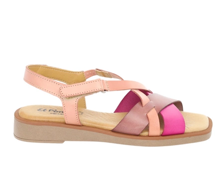 Hiszpańskie skórzane sandały damskie brudny róż płaskie El Pimpi - Made in Spain