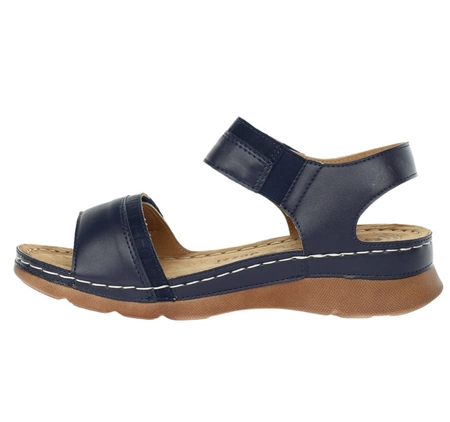Eleganckie i komfortowe sandały granatowe na rzepy Jezzi