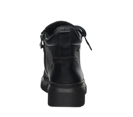 Komfortowe i eleganckie półbuty damskie zimowe skórzane Helios model 523