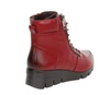 Czerwone botki damskie ocieplane na niskiej koturnie Jezzi
