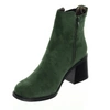 Zielone zamszowe botki damskie zimowe eleganckie i komfortowe Jezzi