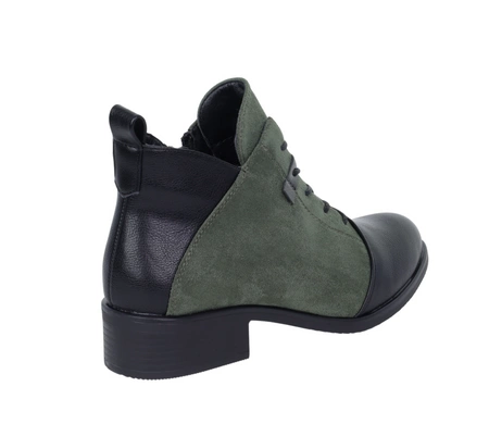 Jesienno-zimowe botki damskie płaskie ocieplane garniturowe