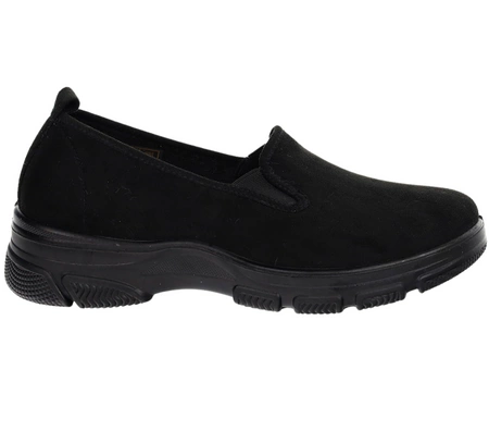 Czarne komfortowe półbuty damskie wygodne i eleganckie Jezzi