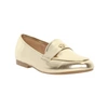 Złote mokasyny damskie płaskie półbuty komfortowe Jezzi