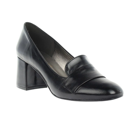 Czarne eleganckie czółenka na wygodnym niskim obcasie Eliza od Azali