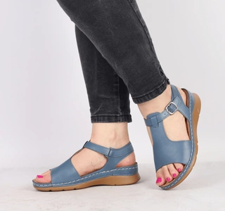 Niebieskie sandały damskie komfortowe lekkie i eleganckie Jezzi