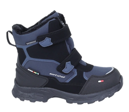 Ciepłe śniegowce chłopięce z membraną softshell n rzepy American Club
