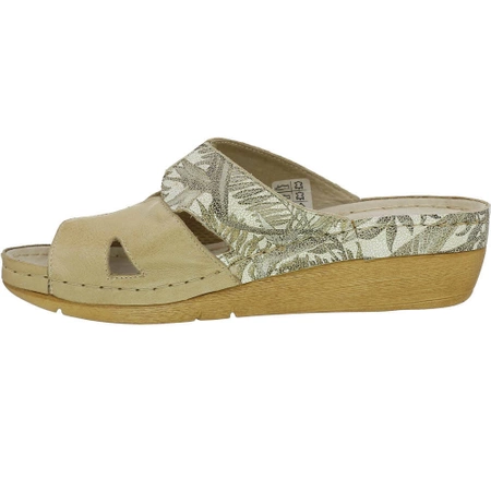 Komfortowe klapki damskie skórzane zdrowotne Polskie Gino Fabiani