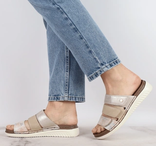 Eleganckie i komfortowe klapki damskie płaskie na rzepy  Jezzi