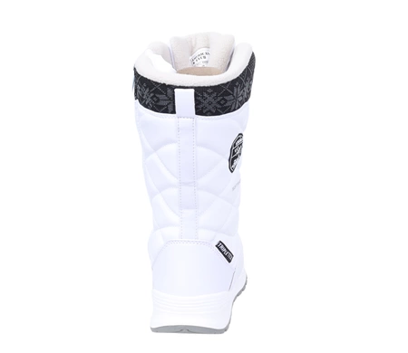 Modne białe śniegowce damskie wysokie na sznurowadła i zamek SOFTSHELL