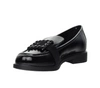 Czarne lakierowane mokasyny damskie ze skóry naturalnej z ozdobą VINCEZA