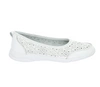 Białe skórzane baleriny damskie sportowe czółenka płaskie Jezzi