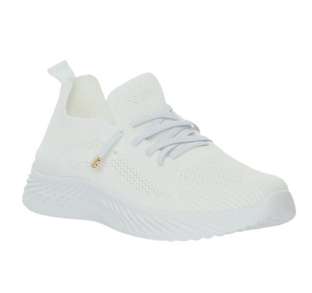 Wsuwane białe adidasy damskie wycięte siateczkowe NEWS