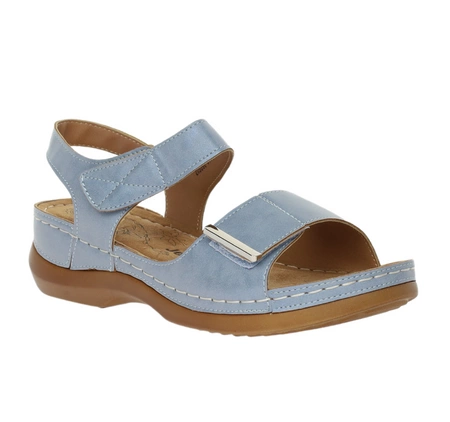 Zdrowotne sandały damskie regulowane na rzepy eleganckie i sportowe Jezzi