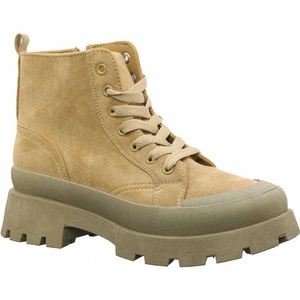 Botki damskie beżowe zamszowe nieocieplane NEWS