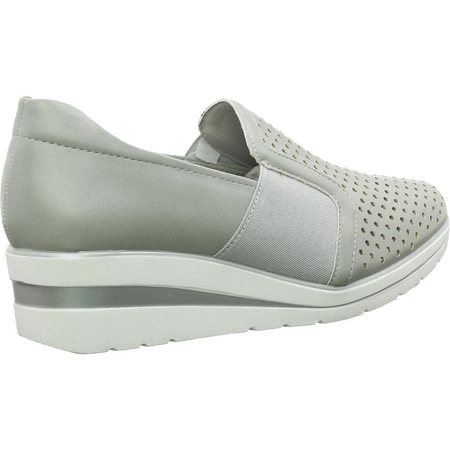 Szare buty damskie slip-on na koturnie Jezzi