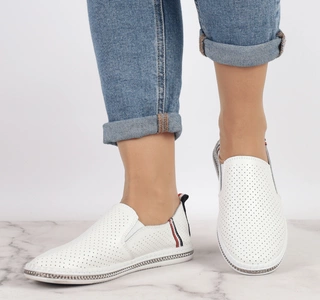Tenisówki damskie białe mokasyny sportowe American Club