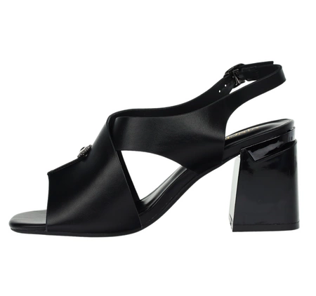 Czarne eleganckie sandały na szerokim obcasie VINCEZA