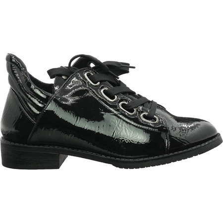 Jazzówki czarne półbuty damskie lakierowane Jezzi