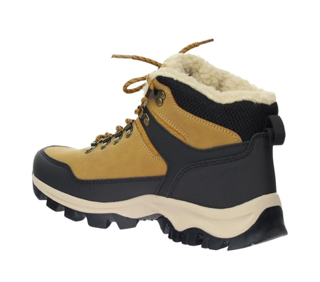 Musztardowe trzewiki męskie/chłopięce buty zimowe trapery