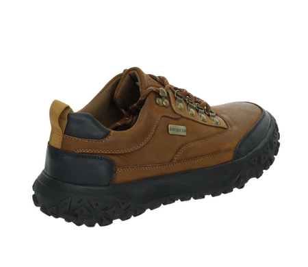 Brązowe skórzane półbuty męskie trekkingowe American Club