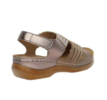 Brązowe sandały damskie komfortowe na grubej lekkiej podeszwie Jezzi