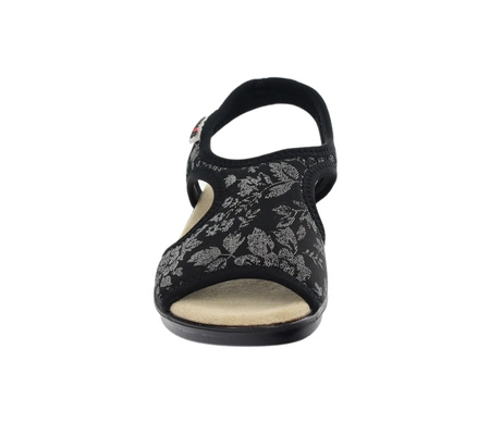 Czarne lekkie sandały damskie płaskie komfortowe wsuwane UNISOFT