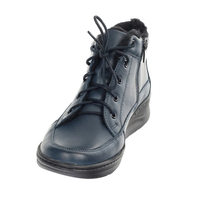 Skórzane trzewiki damskie buty zimowe komfortowe Helios model 553